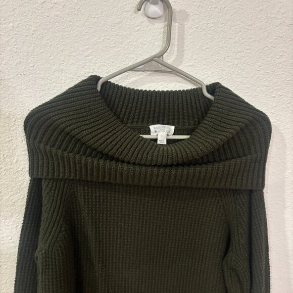 Market & Spruce Dark Green Cowl Neck Sweater - Picture 3 of 6